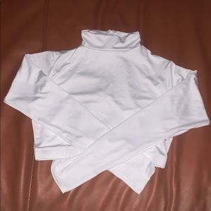 Silky White Varsity Turtleneck